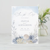 Boho Watercolor Beach Wedding Photo セーブザデート (スタンド正面)