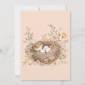 Boho Watercolor Bird Nest Baby Shower 招待状 (裏面)