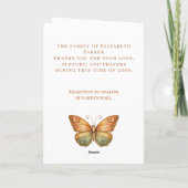 Boho Watercolor Butterfly Funeral Program Template カード (裏面)