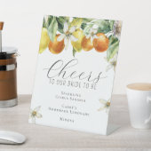 Boho Watercolor Citrus Bridal Shower Bar Menu 台座サイン (インサイチュ)