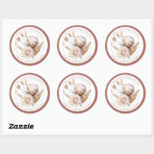 Boho Watercolor Clothing Boutique - Wildflowers ラウンドシール (シート)