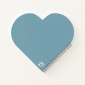 Boho Watercolor Daisy Teal Heart Christmas Gift ノートブック (裏面)