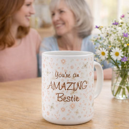 Boho Watercolor Floral Amazing Bestie Mother's Day コーヒーマグカップ