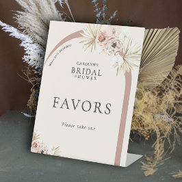 Boho Watercolor Floral Arch Bridal Shower Favors 台座サイン