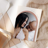 Boho Watercolor Floral Arched Photo Bridal Shower 招待状