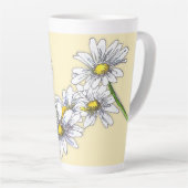 Boho Watercolor Floral Daisy Christmas Gift カフェラテマグ (右アングル)