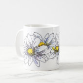 Boho Watercolor Floral Daisy Christmas Gift コーヒーマグカップ (正面左)