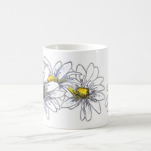 Boho Watercolor Floral Daisy Christmas Gift コーヒーマグカップ (中央)