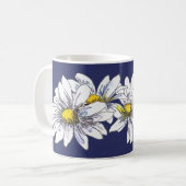 Boho Watercolor Floral Daisy Christmas Gift コーヒーマグカップ (正面左)