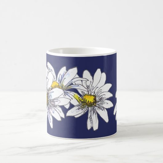 Boho Watercolor Floral Daisy Christmas Gift コーヒーマグカップ (中央)