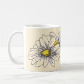 Boho Watercolor Floral Daisy Christmas Gift コーヒーマグカップ (左)