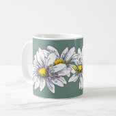 Boho Watercolor Floral Daisy Christmas Gift コーヒーマグカップ (正面左)