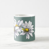 Boho Watercolor Floral Daisy Christmas Gift コーヒーマグカップ (中央)