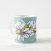 Boho Watercolor Floral Daisy Christmas Gift コーヒーマグカップ (正面左)