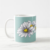 Boho Watercolor Floral Daisy Custom Christmas Gift コーヒーマグカップ (左)