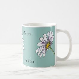Boho Watercolor Floral Daisy Custom Christmas Gift コーヒーマグカップ