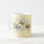 Boho Watercolor Floral Daisy Custom Christmas Gift コーヒーマグカップ (正面左)