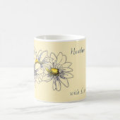 Boho Watercolor Floral Daisy Custom Christmas Gift コーヒーマグカップ (中央)