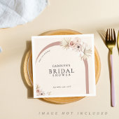 Boho Watercolor Floral Modern Arch Bridal Shower スタンダードカクテルナプキン