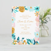 Boho Watercolor Floral Modern Engagement Party 招待状 (スタンド正面)