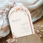 Boho Watercolor Floral Photo Arch Bridal Shower 招待状