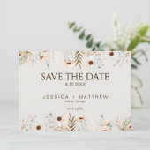 Boho Watercolor Floral Wedding Photo セーブザデート (スタンド正面)