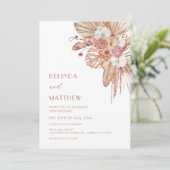 Boho Watercolor Flowers Casual Wedding 招待状 (スタンド正面)