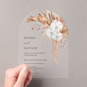 Boho Watercolor Flowers Clear Arch アクリル招待状 (インサイチュ (ポータブル))