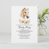 Boho Watercolor Horse Kentucky Derby Party Invitat 招待状 (スタンド正面)
