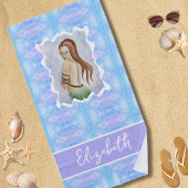 Boho Watercolor Mermaid Personalized ビーチタオル