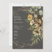 Boho Watercolor Neutral Colors Wedding Invitation 招待状 (正面)