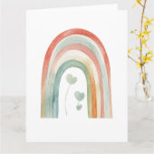 Boho Watercolor Rainbow カード (黄色い花)