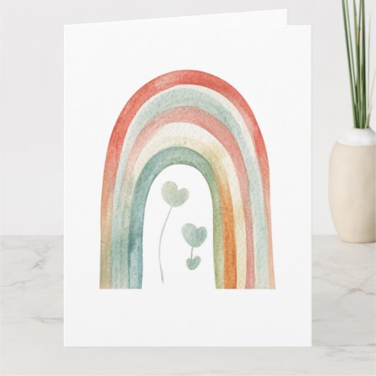 Boho Watercolor Rainbow カード (正面)