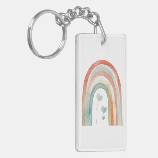 Boho Watercolor Rainbow キーホルダー (正面左)