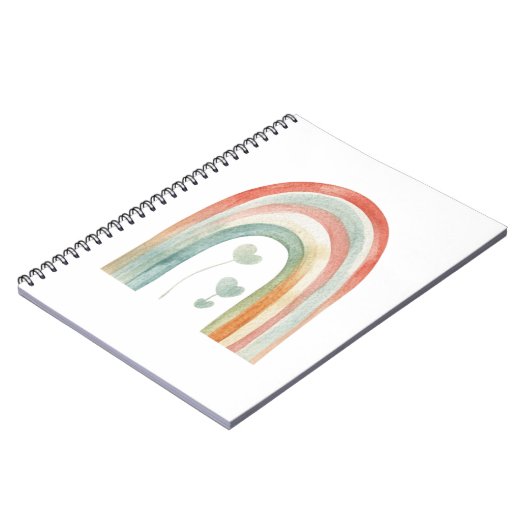 Boho Watercolor Rainbow ノートブック (左側)