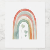 Boho Watercolor Rainbow ワインラベル (シングルラベル)