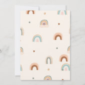 Boho Watercolor Rainbow Baby Shower Cute 招待状 (裏面)