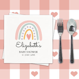 Boho Watercolor Rainbow Baby Shower Girl スタンダードカクテルナプキン