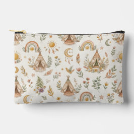 Boho Watercolor Rainbow Multi-Purpose Zipper Pouch アクセサリーポーチ