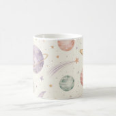 Boho Watercolor Space & Planets Seamless Pattern コーヒーマグカップ (中央)
