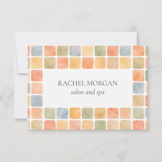 BOHO WATERCOLOR TILES WARM PASTEL gift card (正面)