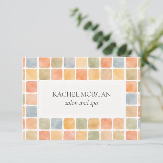 BOHO WATERCOLOR TILES WARM PASTEL gift card (スタンド正面)