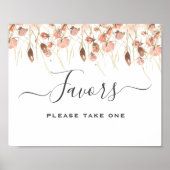 Boho Watercolor Wedding Favors Sign ポスター (正面)