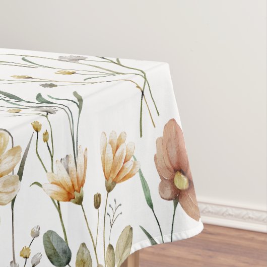 Boho Watercolor Wildflower テーブルクロス (インサイチュ)