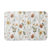 Boho Watercolor Wildflower バスマット (正面)