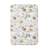Boho Watercolor Wildflower バスマット (正面縦)