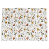 Boho Watercolor Wildflower ラージペーパーバッグ (正面)