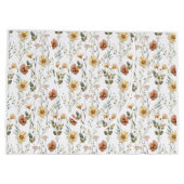 Boho Watercolor Wildflower ラージペーパーバッグ (裏面)