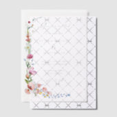 Boho Watercolor Wildflower Calligraphy Wedding ベラム紙招待状 (オフセット (招待状))