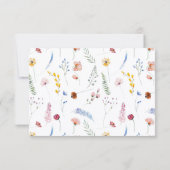 Boho Watercolor Wildflower Calligraphy Wedding 出欠カード (裏面)